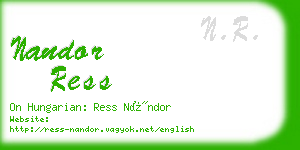 nandor ress business card